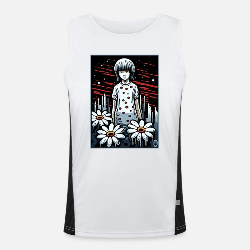 Schwere Melancholie oder Schlaflosigkeit Funktionelles Kontrast-Tank Top für Männer 