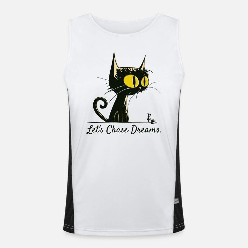 Let's chase dreams like a cute cartoon cat Men's Functional Contrast Tank Top 