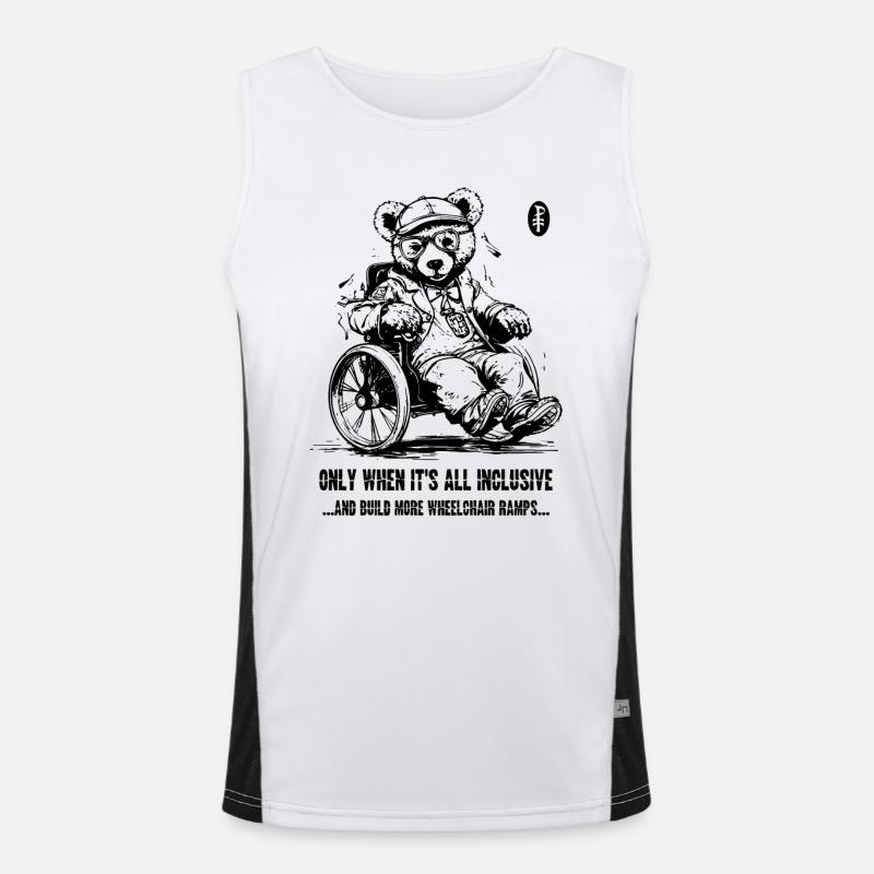Der Alles-Inklusive Rollstuhl-Bär Funktionelles Kontrast-Tank Top für Männer 