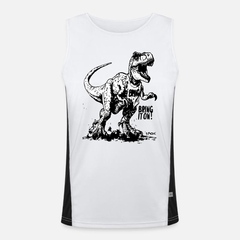 Dino Dinosaur T-Rex: Attach it! Men's Functional Contrast Tank Top 