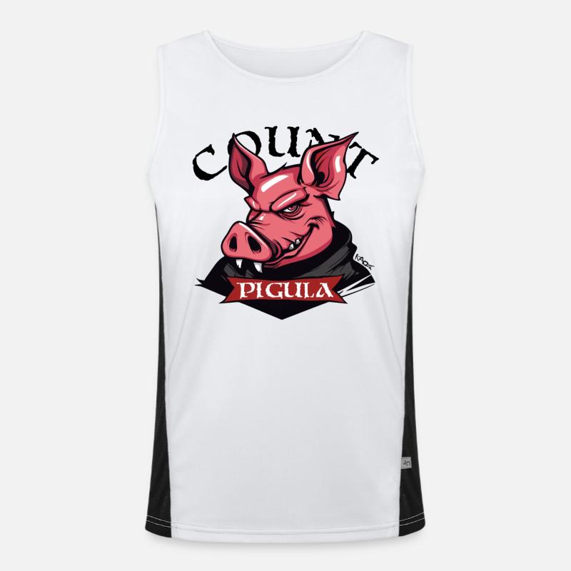 Count Pigula, the Vampire Pig Men's Functional Contrast Tank Top 
