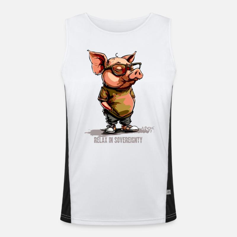Cochon souverain détendu Débardeur respirant contrasté Homme 