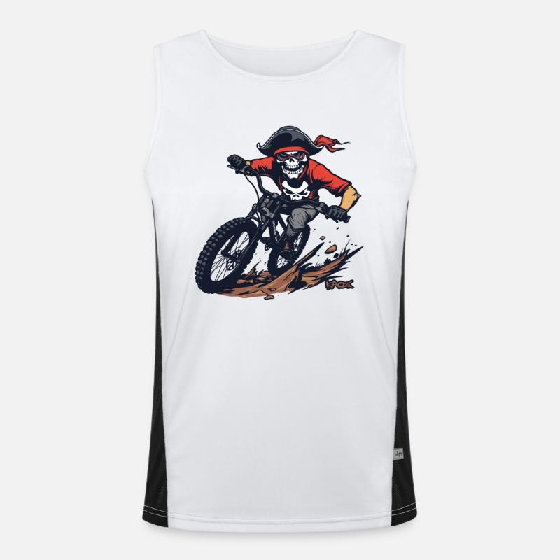Skull Skeleton Pirate VTT Débardeur respirant contrasté Homme 