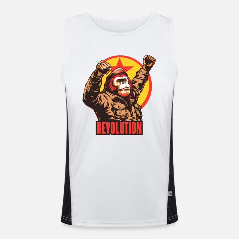 Parody: Communist Orangutan, Comrade Men's Functional Contrast Tank Top 