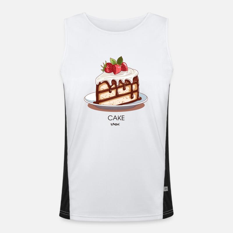 Ein Stück Kuchen, Erdbeerkuchen Funktionelles Kontrast-Tank Top für Männer 
