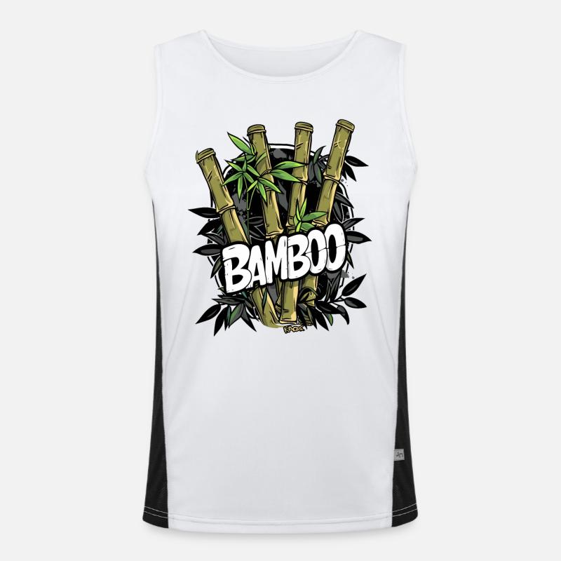 Bambuswald, ein Wald voller Bambus Funktionelles Kontrast-Tank Top für Männer 