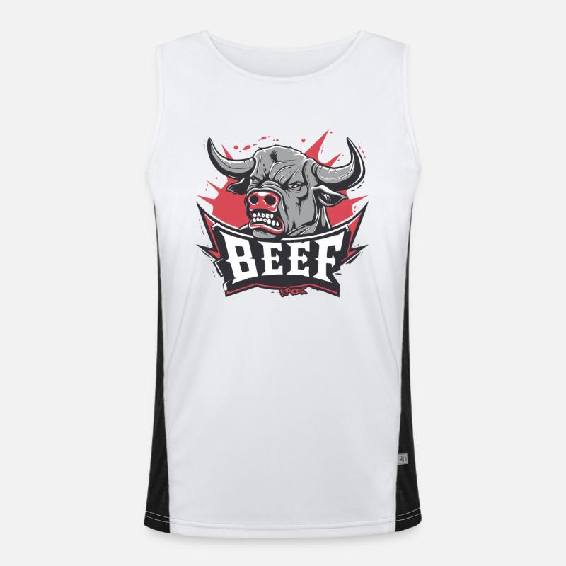 Wütende Kuh oder Stier: Streit Funktionelles Kontrast-Tank Top für Männer 