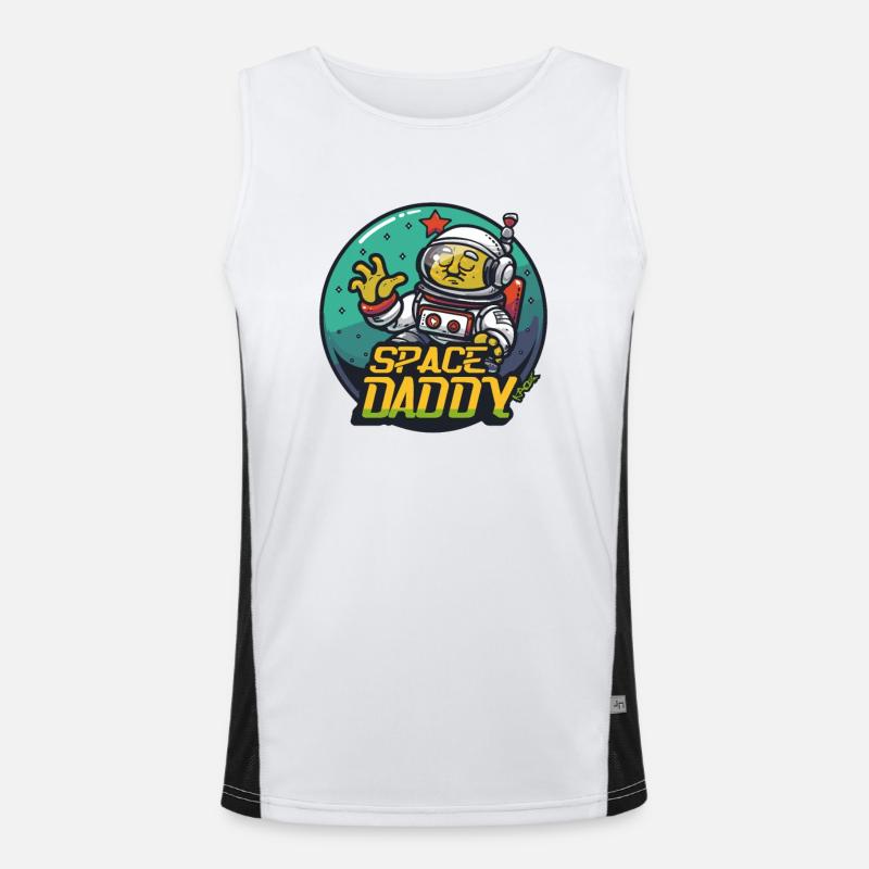 Space Daddy Sci-Fi Astronaut Funktionelles Kontrast-Tank Top für Männer 