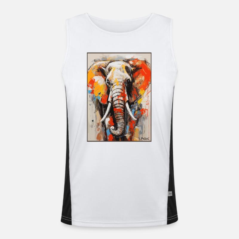 ein bunter Elephant Funktionelles Kontrast-Tank Top für Männer 