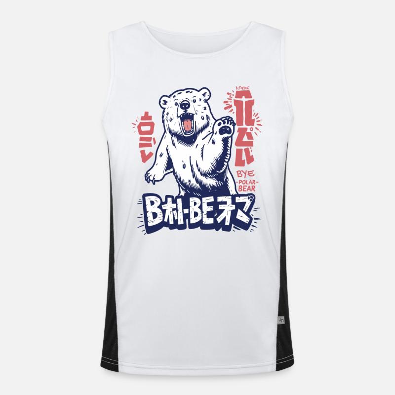 The bipolar polar bear says bye Men's Functional Contrast Tank Top 