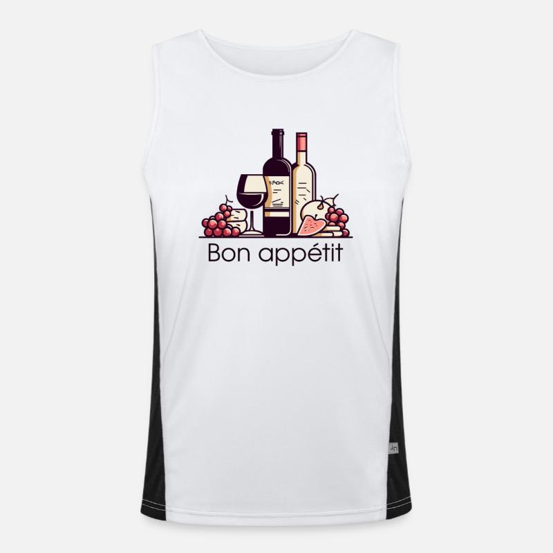 Wine, grapes, cheese - bon appetit! Men's Functional Contrast Tank Top 