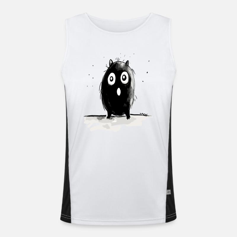 Cute Cartoon Inks Monster Men's Functional Contrast Tank Top 