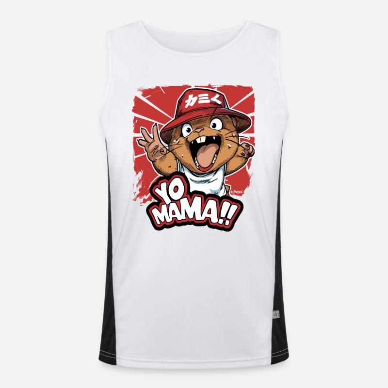 Yo Mama...! cool beaver hamster Men's Functional Contrast Tank Top 