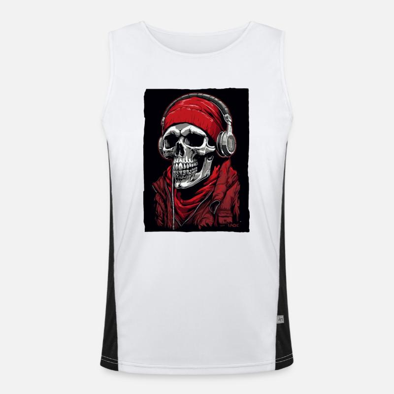 Hip-Hop-Skull-Rap Funktionelles Kontrast-Tank Top für Männer 