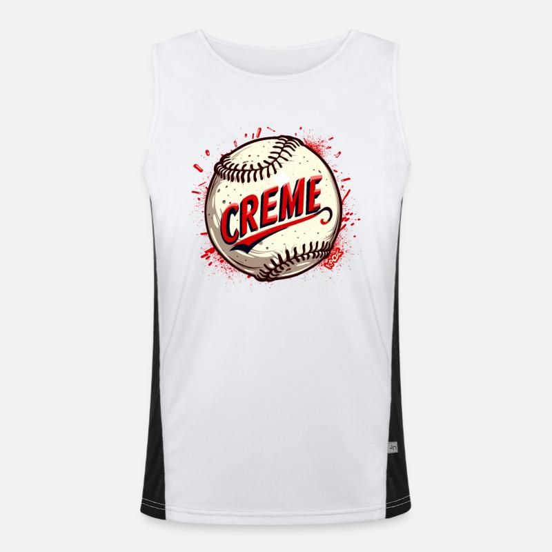 Creme Baseball Funktionelles Kontrast-Tank Top für Männer 