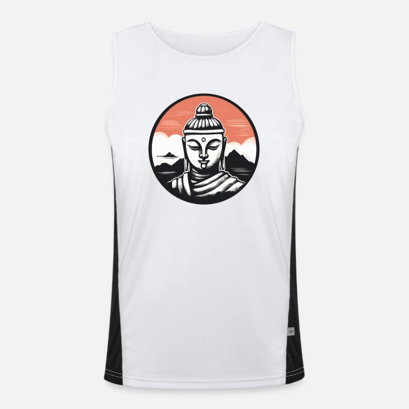 Der Buddha-Mönch Funktionelles Kontrast-Tank Top für Männer 