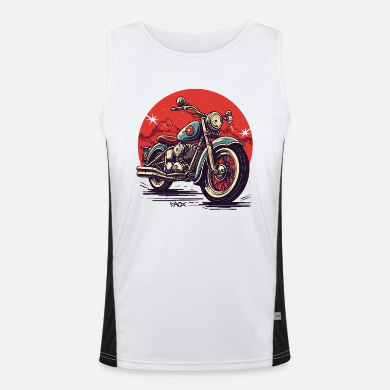 Großes Chopper-Motorrad Funktionelles Kontrast-Tank Top für Männer 