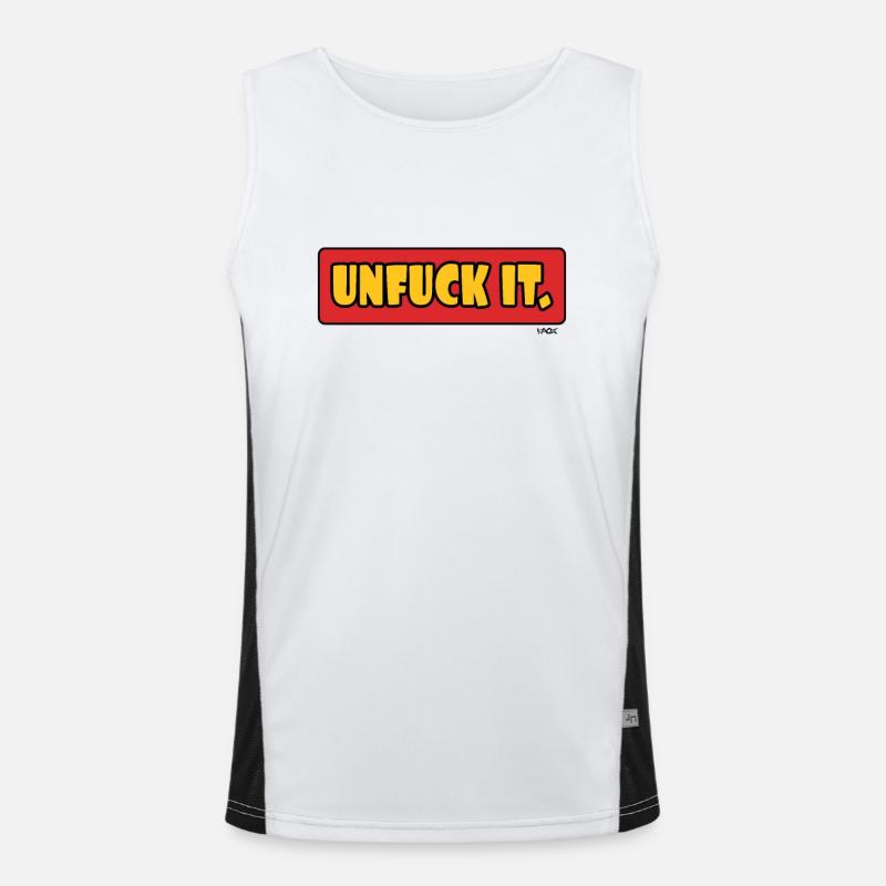 Entf*cke dein Leben Funktionelles Kontrast-Tank Top für Männer 