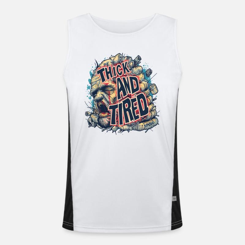 Brain-Face: Fat and Tired Men's Functional Contrast Tank Top 