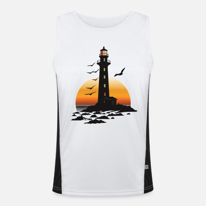 Leuchtturm Funktionelles Kontrast-Tank Top für Männer 