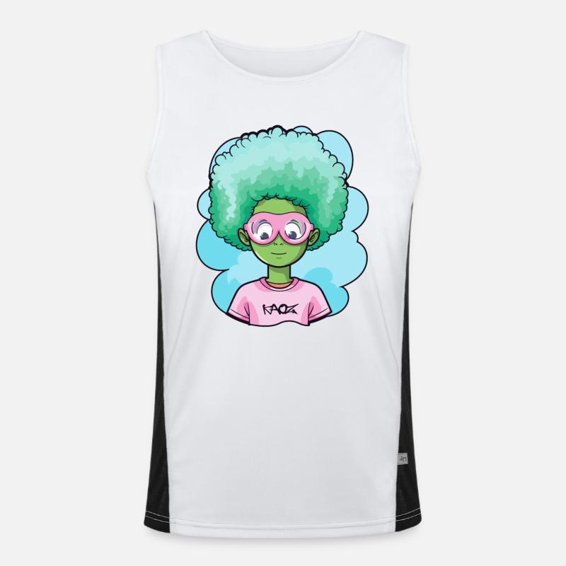 Blauer Afro Kind Funktionelles Kontrast-Tank Top für Männer 
