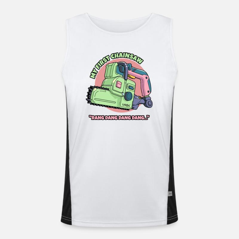 Meine erste Kettensäge Funktionelles Kontrast-Tank Top für Männer 