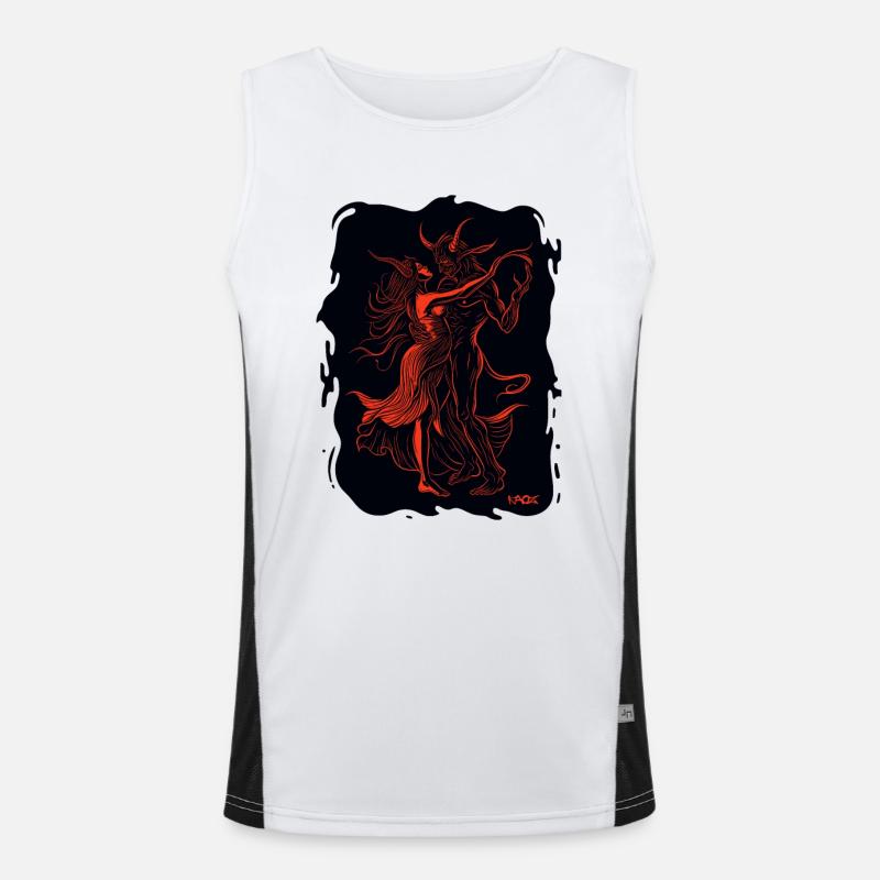 A Dance with the Devil - Men's Functional Contrast Tank Top  - white/black