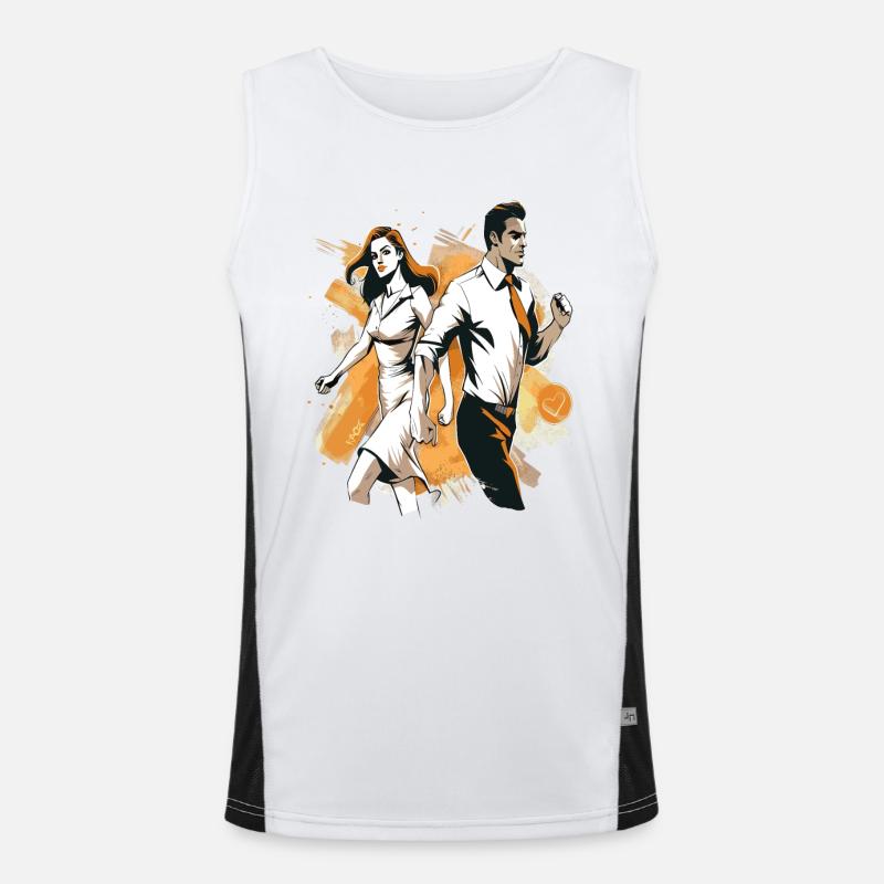 Couple breaks out and dances - Men's Functional Contrast Tank Top - white/black