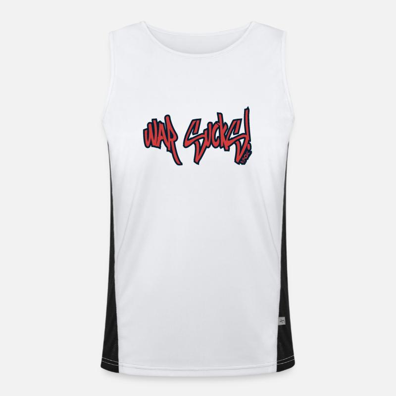 Krieg ist Mist Funktionelles Kontrast-Tank Top für Männer 