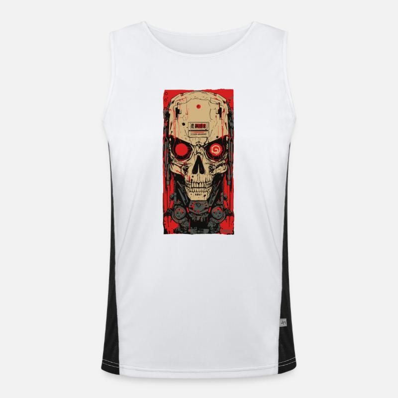 Horror Cyborg Skull Men's Functional Contrast Tank Top 