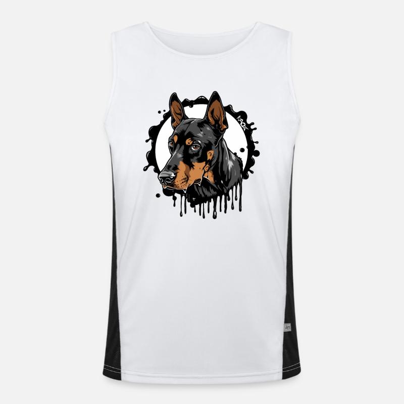 Dobermann Hund: Hundebesitzer Funktionelles Kontrast-Tank Top für Männer 