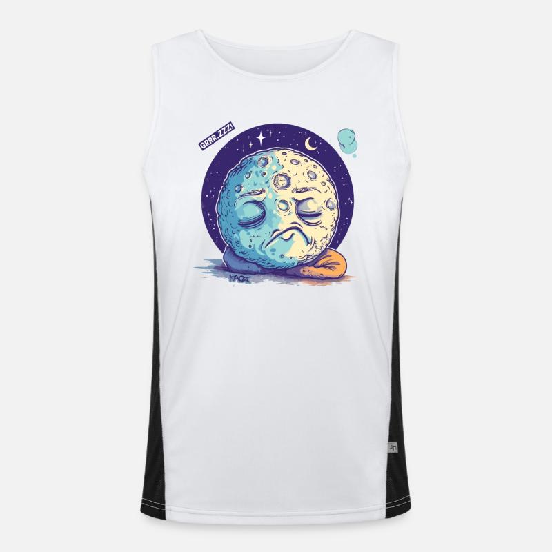 Sleeping Moon Among the Stars Men's Functional Contrast Tank Top 