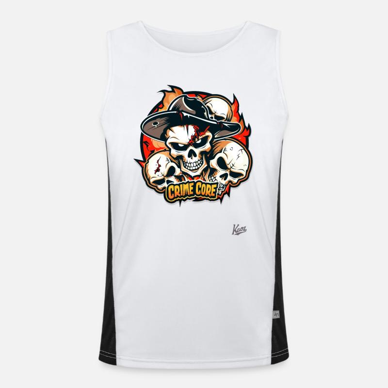 Crime Skulls Core, Krimi Totenköpfe Kern Funktionelles Kontrast-Tank Top für Männer 