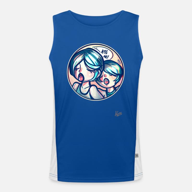 Küss mich, Schatz, ich will dich! Funktionelles Kontrast-Tank Top für Männer 