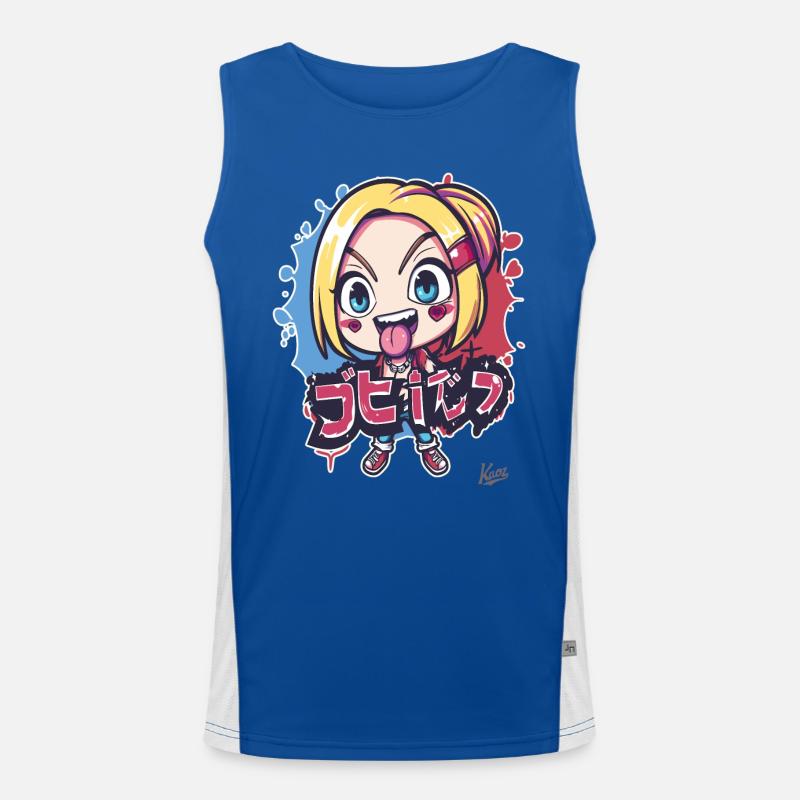 Chibi Freches Cartoon-Mädchen Funktionelles Kontrast-Tank Top für Männer 