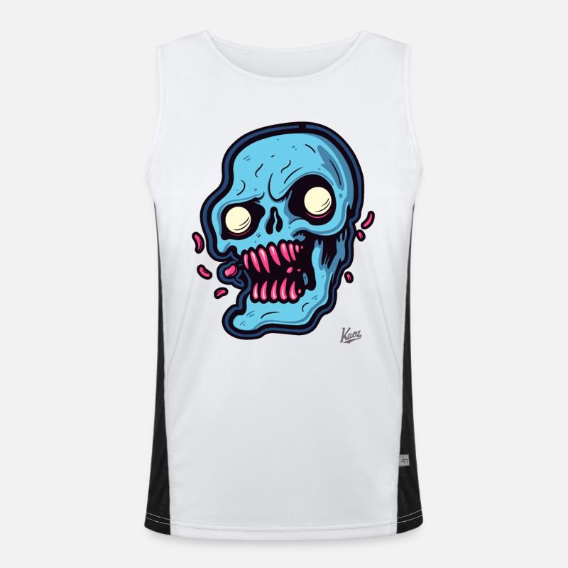 abstrakter blauer Totenkopf Funktionelles Kontrast-Tank Top für Männer 