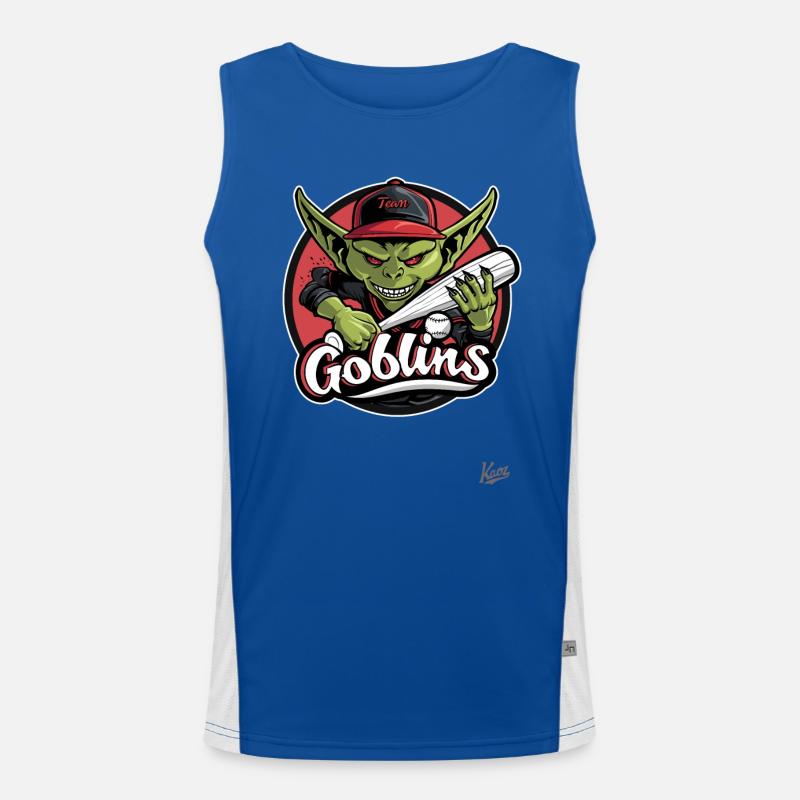 Baseball Player Goblins: Throwing and Laughing Men's Functional Contrast Tank Top 