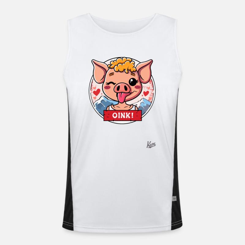 Petit cochon mignon : OINK ! Débardeur respirant contrasté Homme 