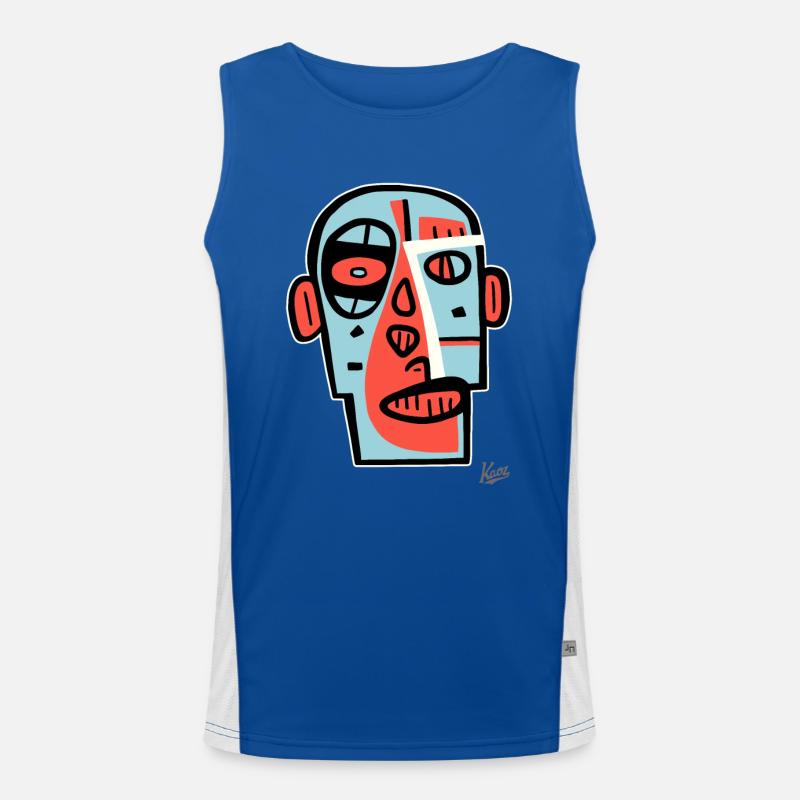 Abstract Cubism Art: A Face Portrait Men's Functional Contrast Tank Top 