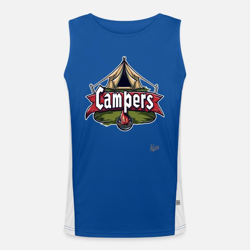 Campfire and Tent: Camper Adventure Men's Functional Contrast Tank Top 