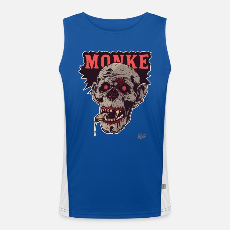 Zombie Affe Funktionelles Kontrast-Tank Top für Männer 