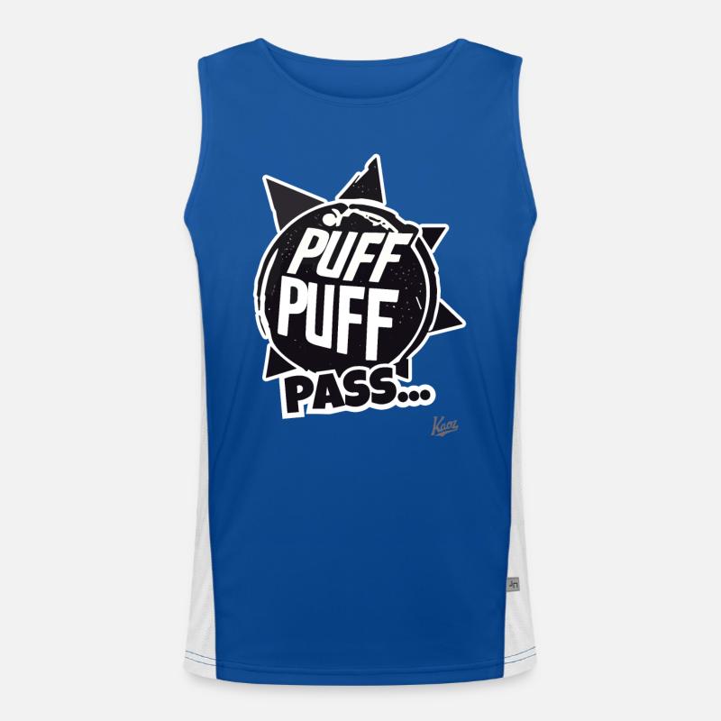 Puff Puff Pass: The Fun Joint Buddy Men's Functional Contrast Tank Top 