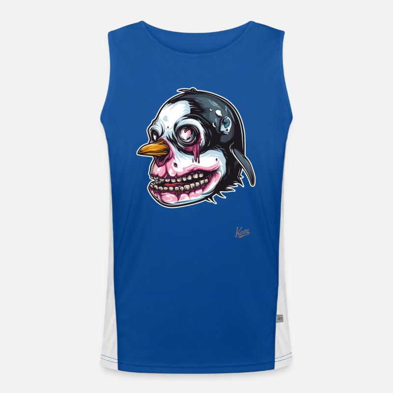 Penguin Mutant Zombie Skull Skull Men's Functional Contrast Tank Top 