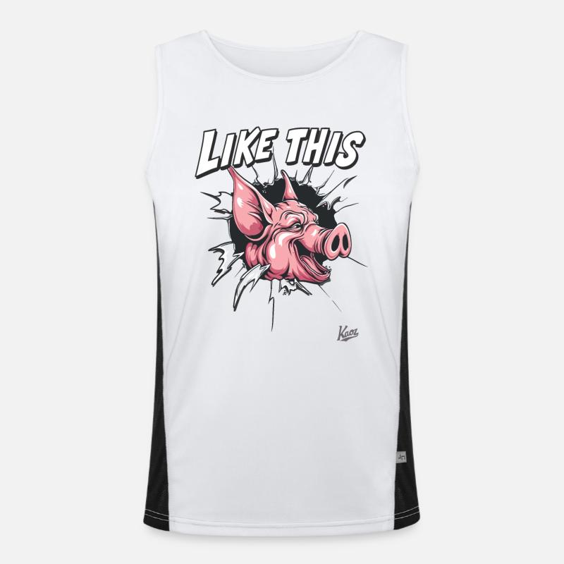 Percée : Comme ce cochon drôle Débardeur respirant contrasté Homme 