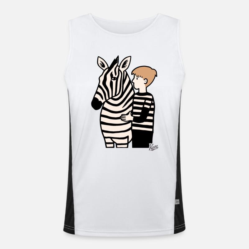 Junge mit Zebra Funktionelles Kontrast-Tank Top für Männer 