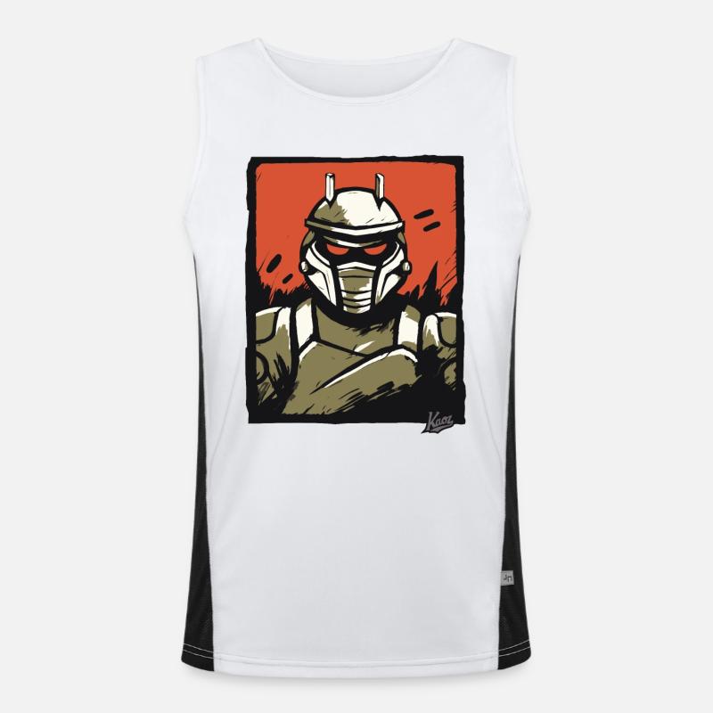 Mecha Mechanical Sci-Fi Robot Men's Functional Contrast Tank Top 