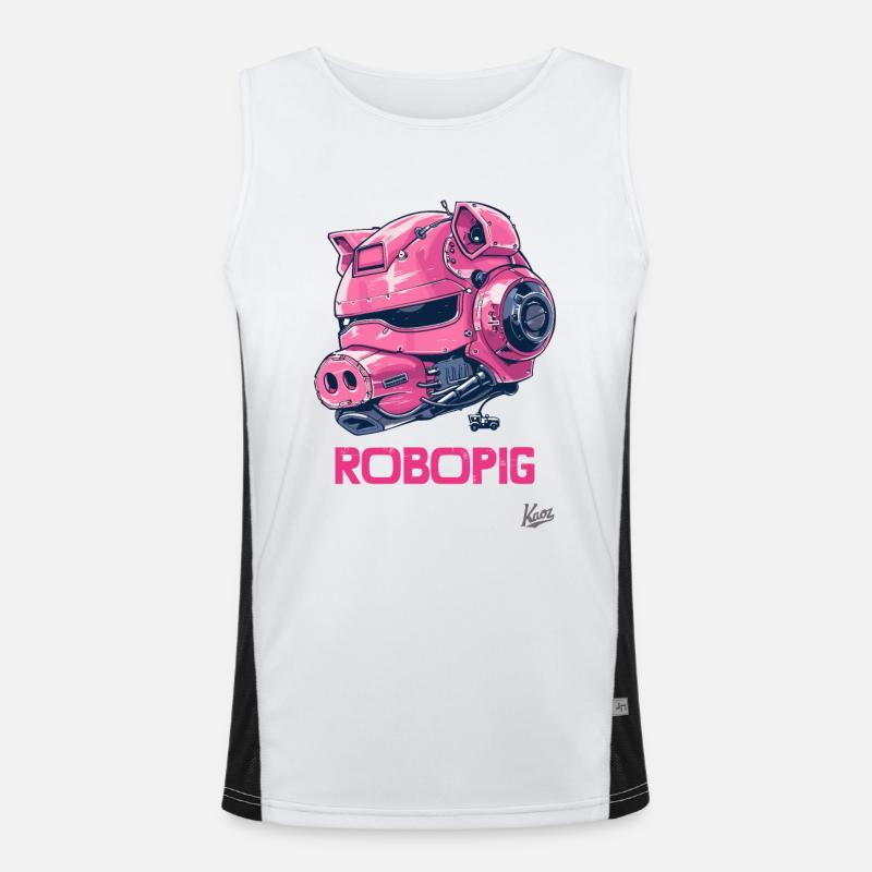 Robo-Pig : Le cochon robot cybernétique Débardeur respirant contrasté Homme 