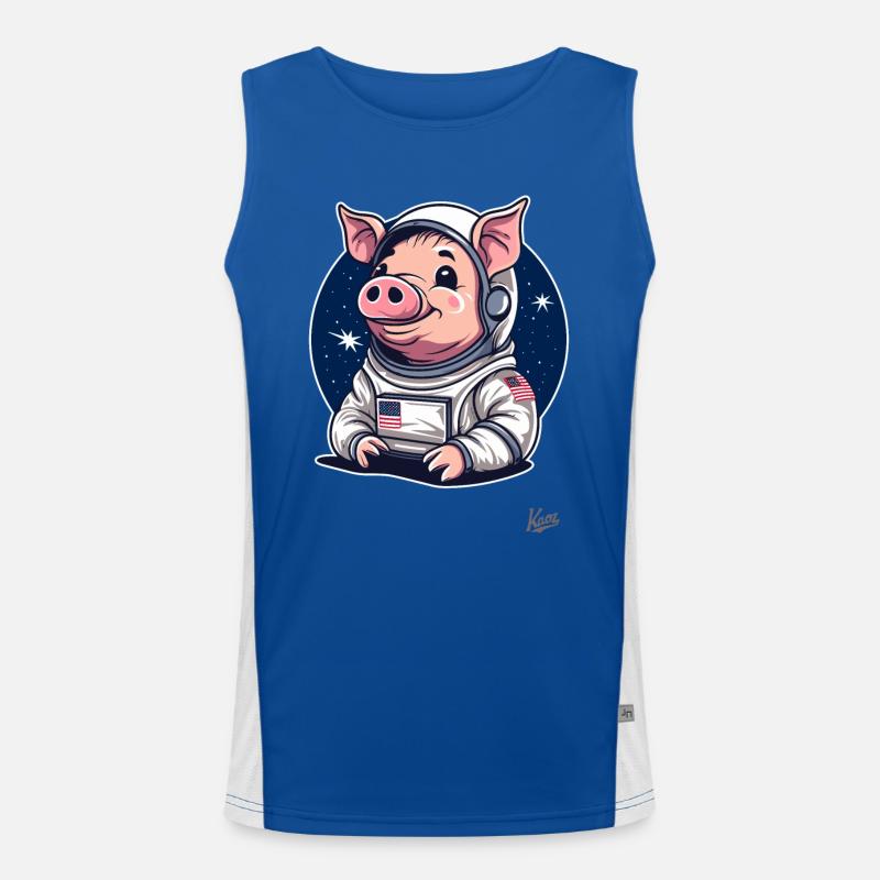 Conception de cochon drôle mignon de l’espace Débardeur respirant contrasté Homme 