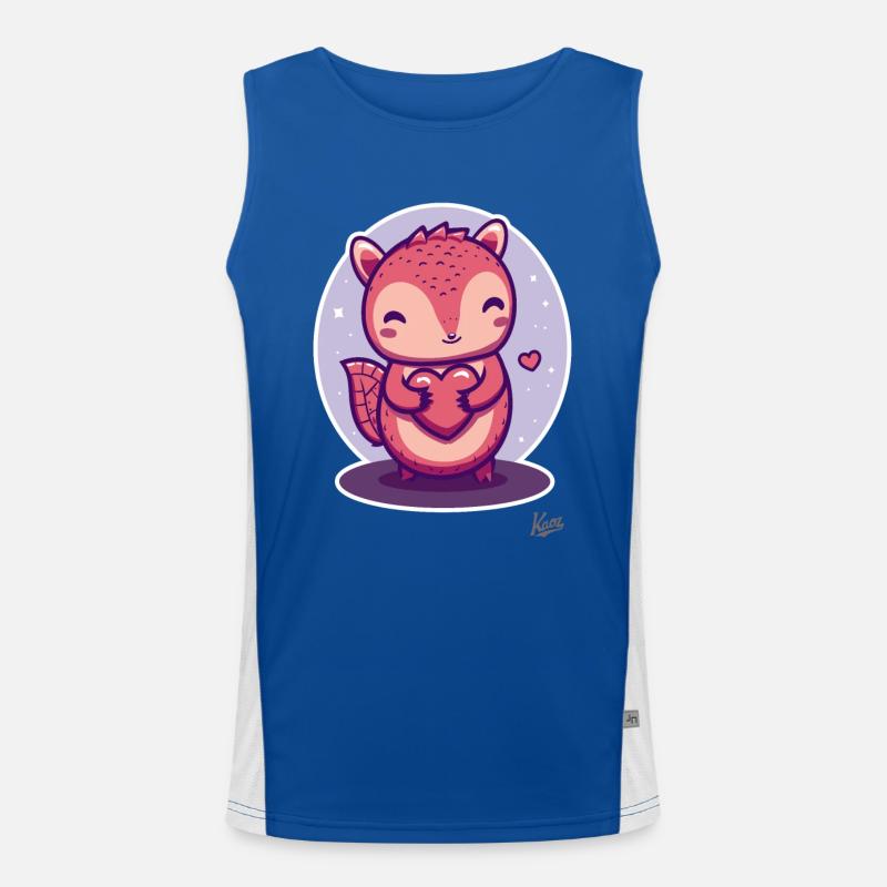 süßes Eichhörnchen mit Herz und Liebe Funktionelles Kontrast-Tank Top für Männer 