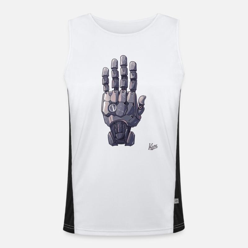 Roboter- oder Cyborg-Hand Funktionelles Kontrast-Tank Top für Männer 